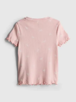 1,5–8 Jahre | Geripptes T-Shirt mit Print und hohem Baumwollanteil