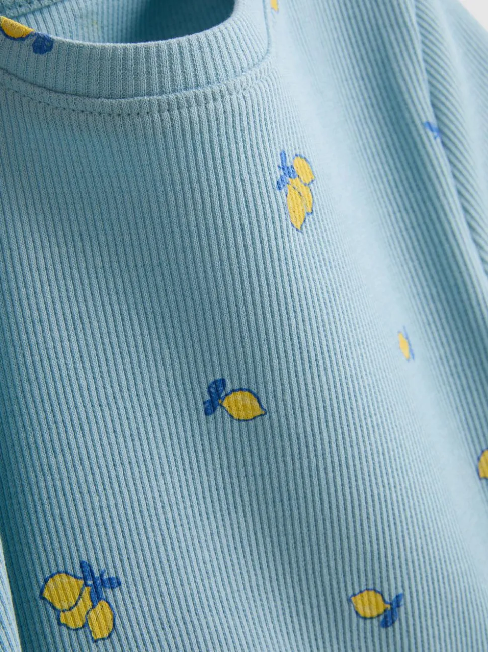 1,5–8 Jahre | Geripptes T-Shirt mit Print und hohem Baumwollanteil