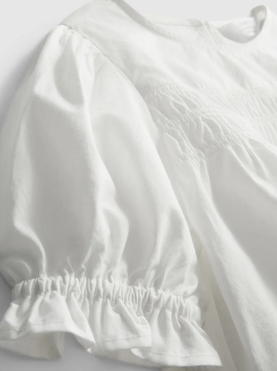 1–9 Jahre | Gesmokte, bestickte Bluse aus reiner Baumwolle