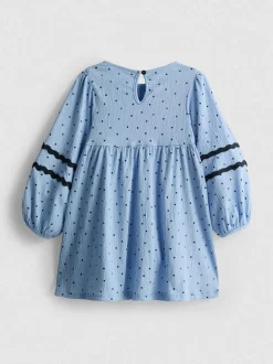 1–9 Jahre | Gesmoktes Kleid in Knitteroptik mit Ballonärmeln