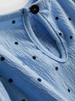 1–9 Jahre | Gesmoktes Kleid in Knitteroptik mit Ballonärmeln