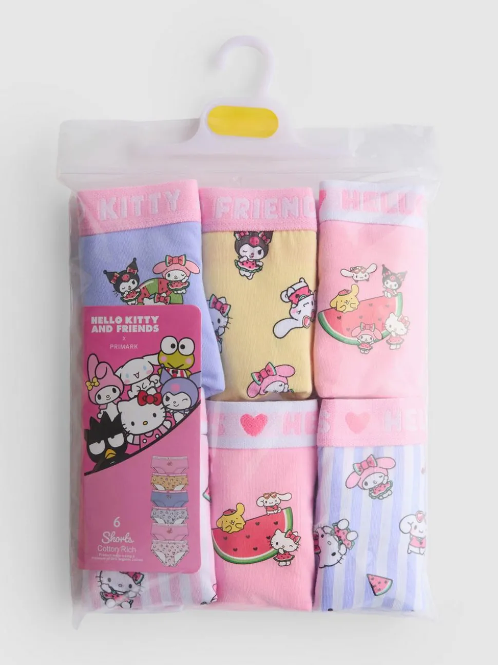 3–15 Jahre | „Hello Kitty and Friends“ Hipster-Slips, 6er-Pack