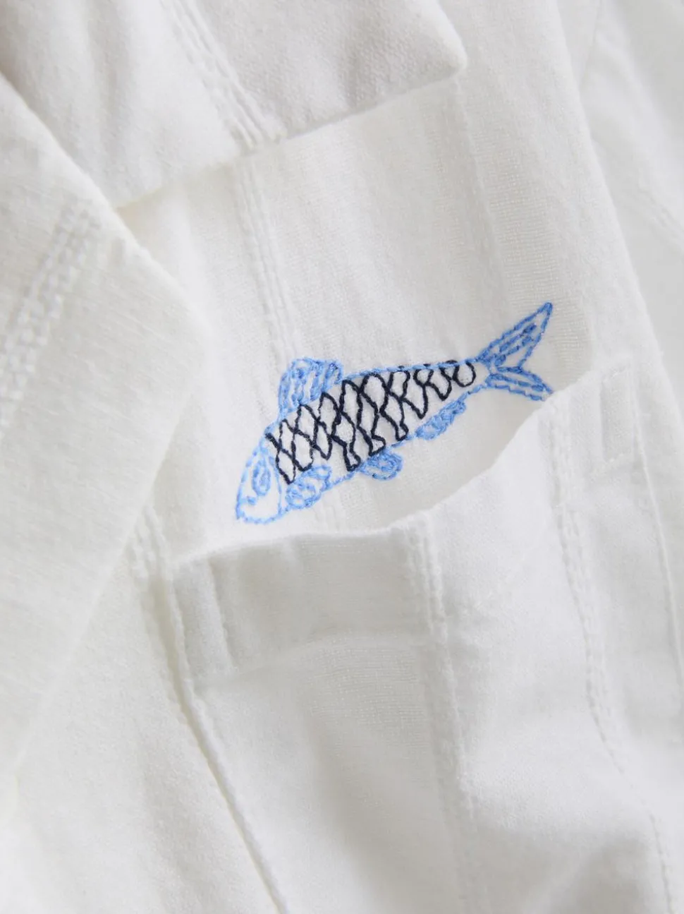 7–15 Jahre | Hemd mit Fischstickerei