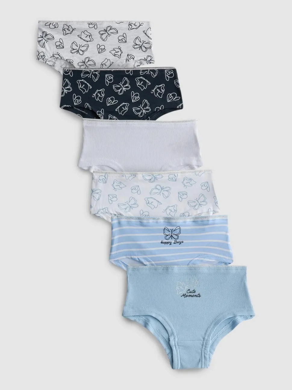 2–15 Jahre | Hipster-Slips mit Schmetterlings-Grafiken, 6er-Pack