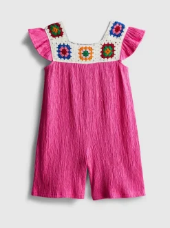 1,5–8 Jahre | Häkel-Playsuit in Knitteroptik
