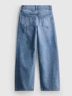7–15 Jahre | Jeans mit weitem Bein und Blumenstickerei