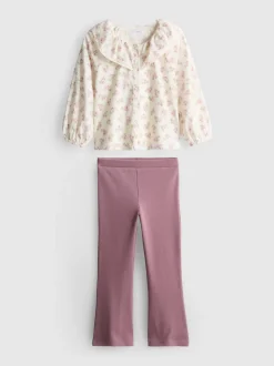 1–9 Jahre | Kragenbluse und ausgestellte Leggings im Set
