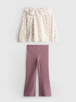 1–9 Jahre | Kragenbluse und ausgestellte Leggings im Set