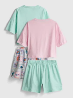 5–15 Jahre | Kurzer „Disney Stitch“ Schlafanzug mit geradem Top, 2er-Pack
