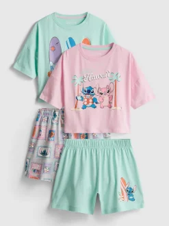 5–15 Jahre | Kurzer „Disney Stitch“ Schlafanzug mit geradem Top, 2er-Pack