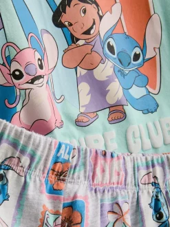 5–15 Jahre | Kurzer „Disney Stitch“ Schlafanzug mit geradem Top, 2er-Pack