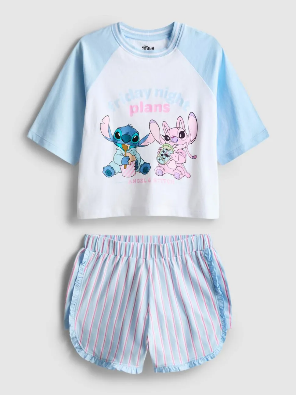 5–15 Jahre | Kurzer „Disney Stitch“ Schlafanzug mit geradem Top