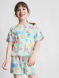 5–15 Jahre | Kurzer „Disney Stitch“ Schlafanzug mit geradem Top
