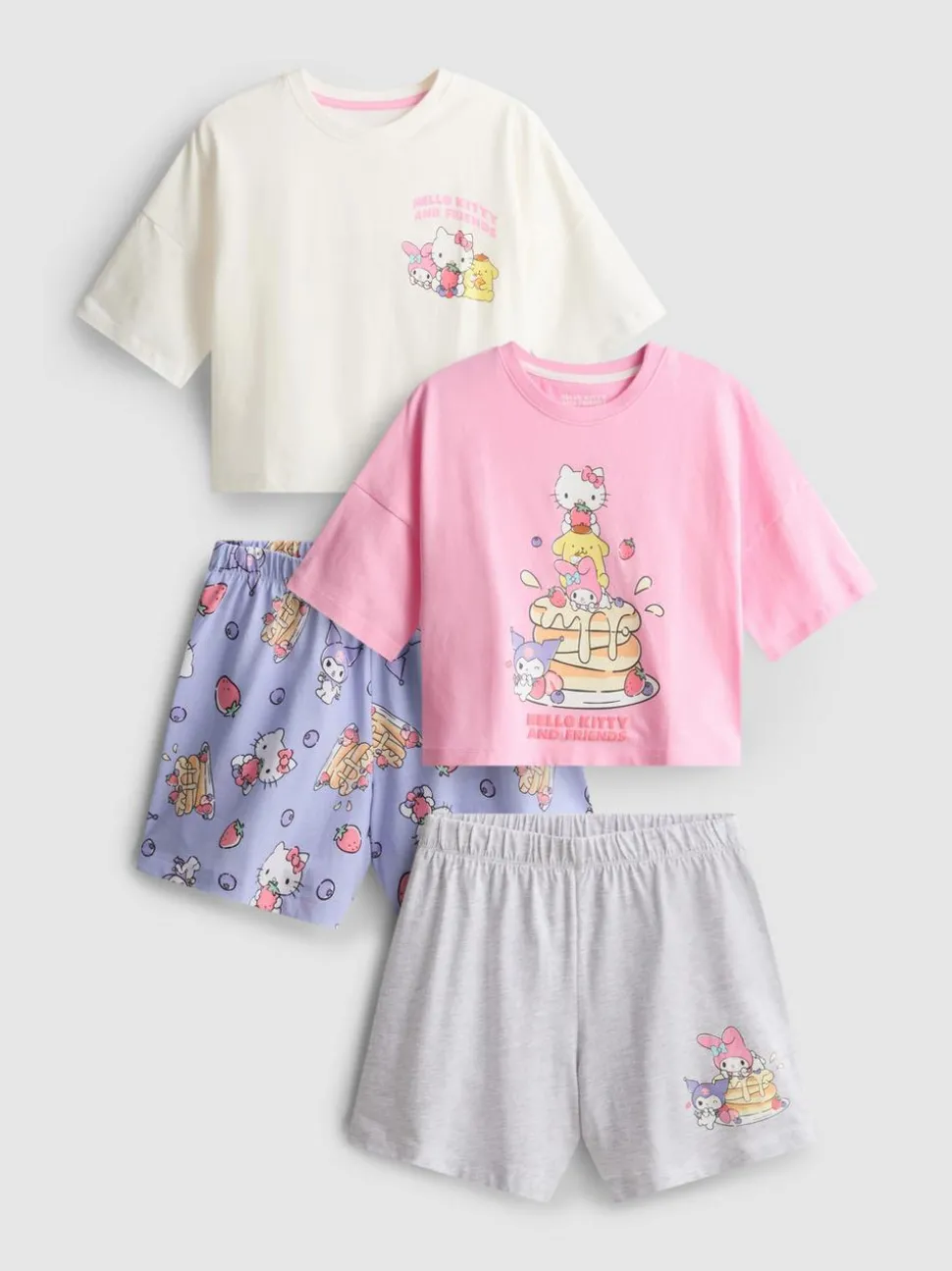 5–15 Jahre | Kurzer „Hello Kitty and Friends“ Schlafanzug, 2er-Pack