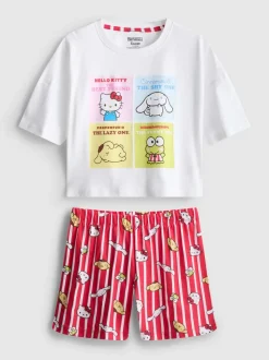 5–15 Jahre | Kurzer „Hello Kitty and Friends“ Schlafanzug mit geradem Top