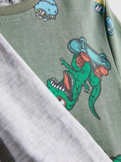 1,5–8 Jahre | Kurzer Schlafanzug mit Dinosaurier-Grafik, 2er-Pack