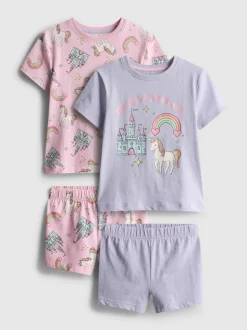 1,5–8 Jahre | Kurzer Schlafanzug mit Einhorn-Grafik, 2er-Pack