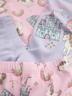 1,5–8 Jahre | Kurzer Schlafanzug mit Einhorn-Grafik, 2er-Pack