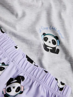 7–15 Jahre | Kurzer Schlafanzug mit Panda-Grafik, 2er-Pack