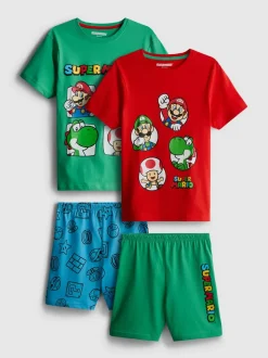 1,5–10 Jahre | Kurzer „Super Mario World“ Schlafanzug, 2er-Pack
