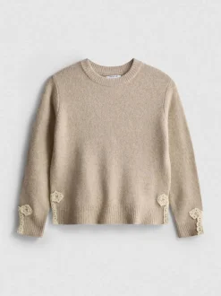 7–15 Jahre | Pullover mit Spitzenbesatz