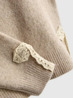 7–15 Jahre | Pullover mit Spitzenbesatz