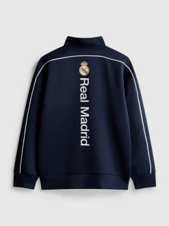 7–15 Jahre | „Real Madrid CF“ Sweatshirt mit halbem Reißverschluss