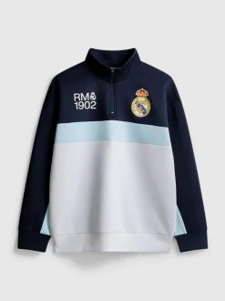 7–15 Jahre | „Real Madrid CF“ Sweatshirt mit halbem Reißverschluss
