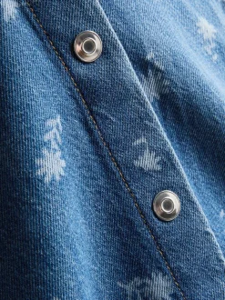 1,5–8 Jahre | Ärmelloses Jeanskleid mit Blumenmuster und Kragen
