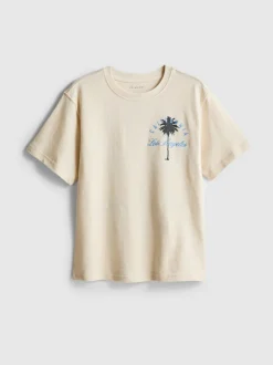 7–15 Jahre | Strukturiertes T-Shirt mit Palmen-Grafik