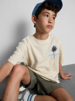 7–15 Jahre | Strukturiertes T-Shirt mit Palmen-Grafik