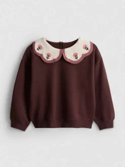 1–9 Jahre | Sweatshirt mit Häkelkragen