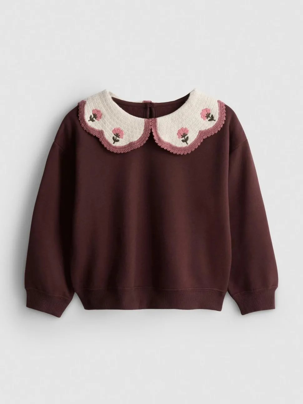 1–9 Jahre | Sweatshirt mit Häkelkragen