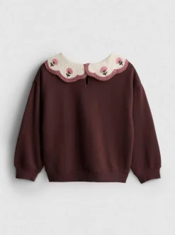 1–9 Jahre | Sweatshirt mit Häkelkragen