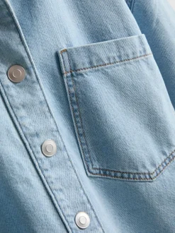 Jeanshemd aus Denim mit geradem Crop-Schnitt