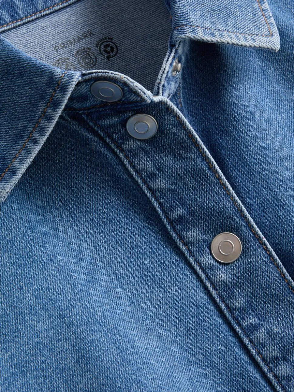 Jeanshemd aus Denim mit geradem Crop-Schnitt