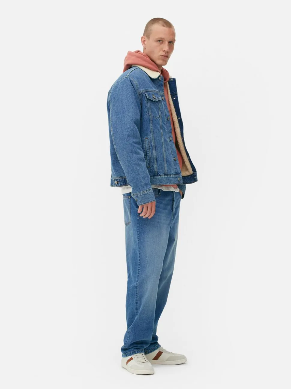 Jeansjacke mit Borgkragen
