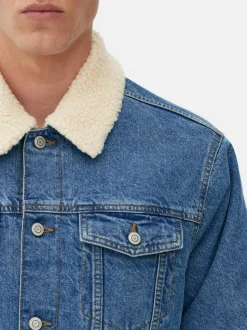 Jeansjacke mit Borgkragen