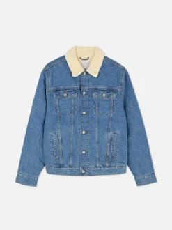 Jeansjacke mit Borgkragen