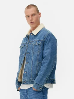 Jeansjacke mit Borgkragen