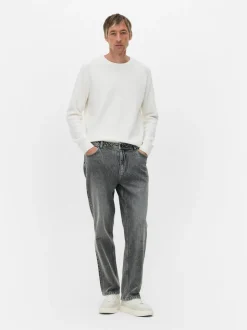 Jeans mit geradem Bein und mittlerer Leibhöhe