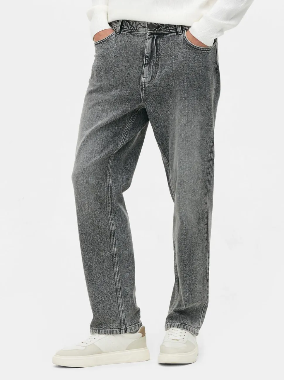Jeans mit geradem Bein und mittlerer Leibhöhe