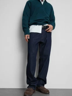 Jeans mit geradem Bein und mittlerer Leibhöhe