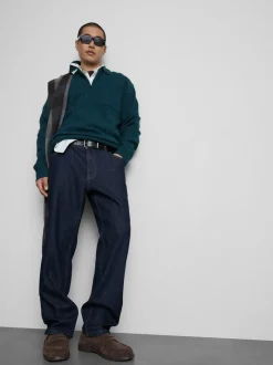 Jeans mit geradem Bein und mittlerer Leibhöhe
