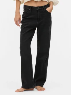 Jeans mit hohem Bund und geradem Bein
