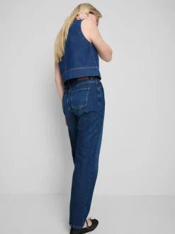Jeans mit hohem Bund und geradem Bein
