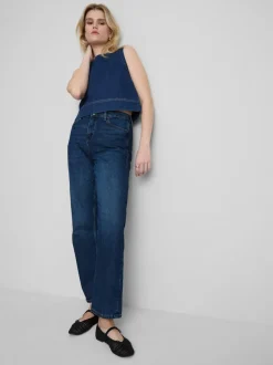 Jeans mit hohem Bund und geradem Bein