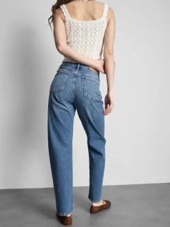 Jeans mit hohem Bund und geradem Bein