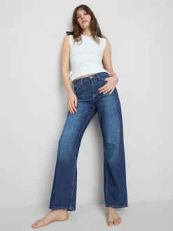 Jeans mit hohem Bund und geradem Bein