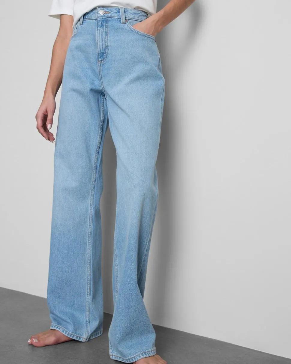 Jeans mit hohem Bund und geradem Bein